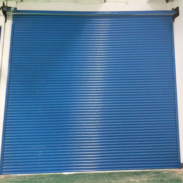 Blue reinforced Australian style roller shutter door
