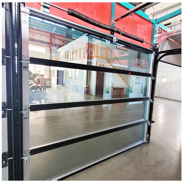 Aluminum full view tempered glass panel garage door
