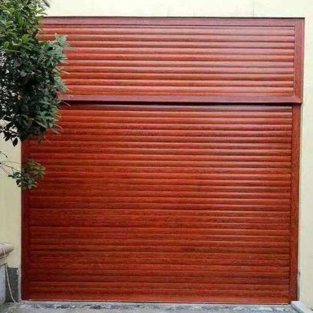 Wooden grain fashionable retro garage roller shutter door can be customized