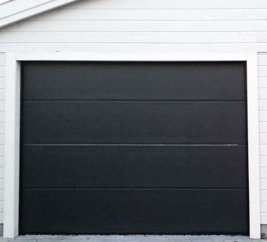 European 18x7 ft steel material wood looking horizontal sliding gate garage doors