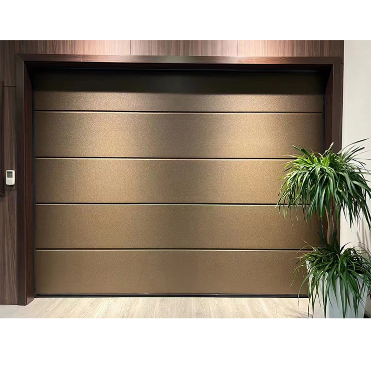 Modern Designed Automatic Sectional Garage Door Finished with Wood Look Surface