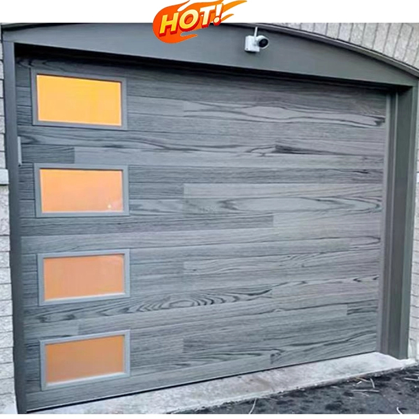 Automatic Sectional Stacking Wood look Folding Garage Doors